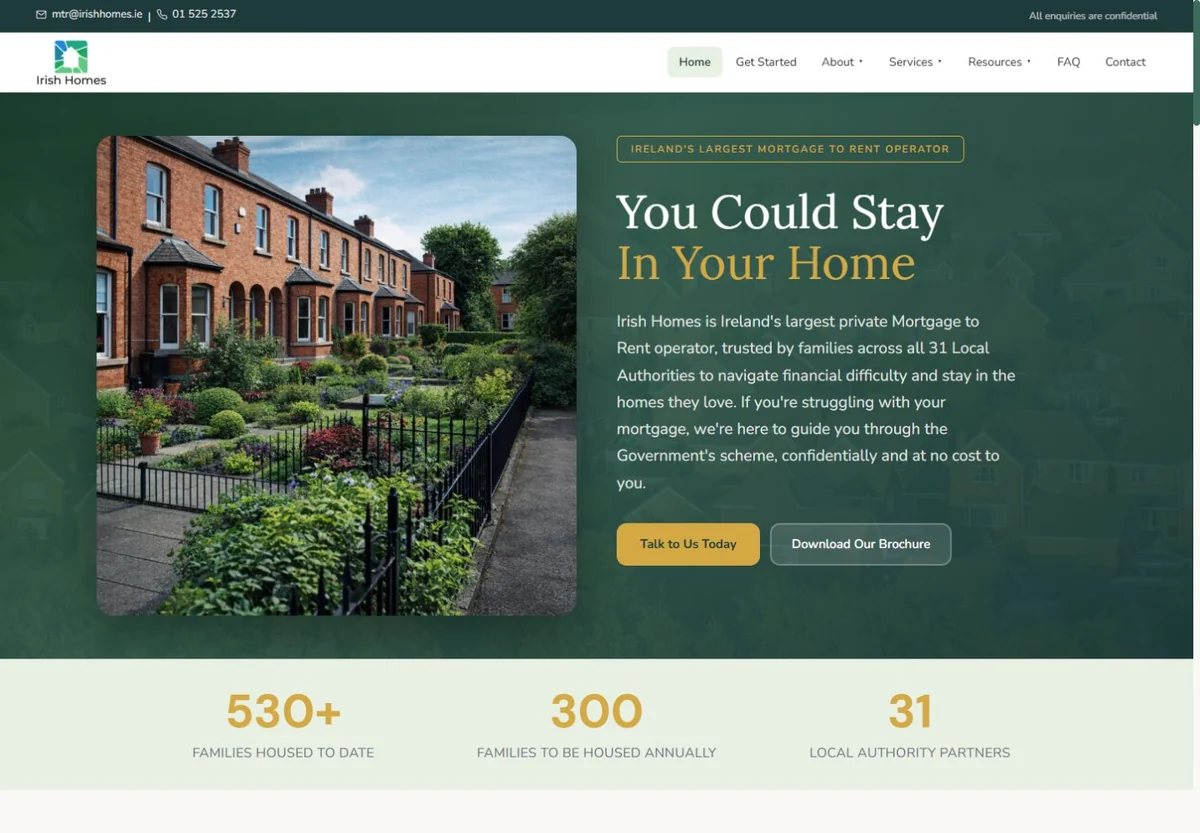 Irish Homes website preview